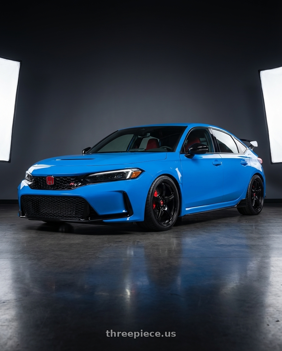 2020 Honda Civic Type R with Gram Lights 57CR 5x120 19x9.5+25 Glossy Black wheels