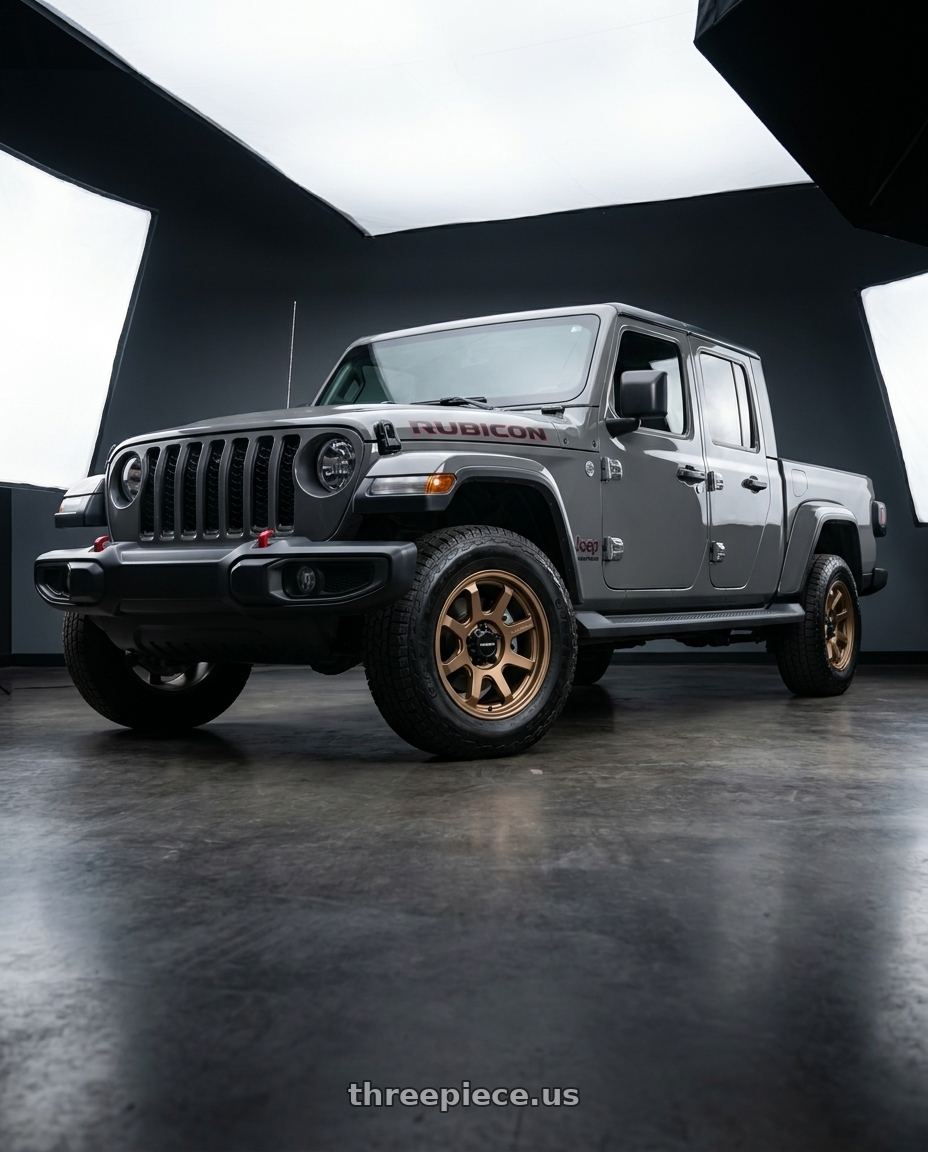 2021 Jeep Gladiator Sport with Vision Off-Road 351 Flow 5x127 17x8+30 Bronze wheels