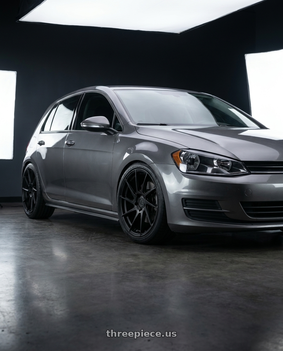 2019 Volkswagen GTI MK7 with Aodhan AH09 5x112 18x9.5 +35 Matte Black wheels