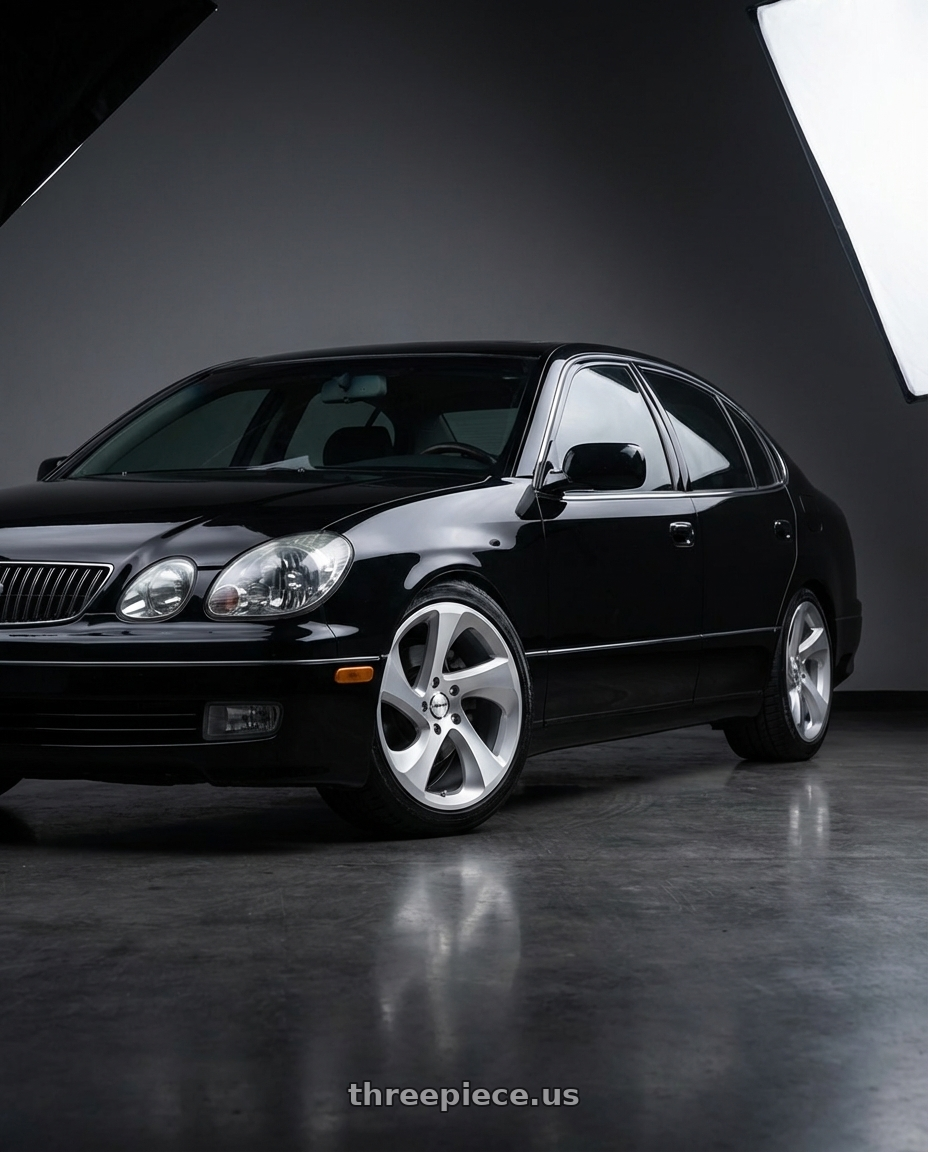 2003 lexus gs300 sport design with Shift Strut 5x114.3 18x8.5 +35 Silver Machined wheels
