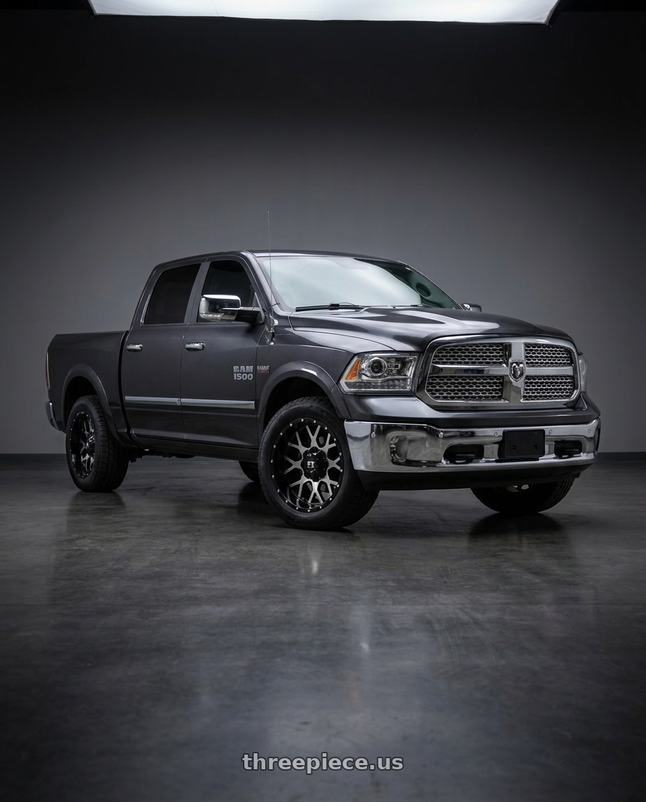 2016 ram 1500 with FULL THROTTLE FT0151 5x139.7/5x150 18x9-12 BLACK  / MACHINED wheels