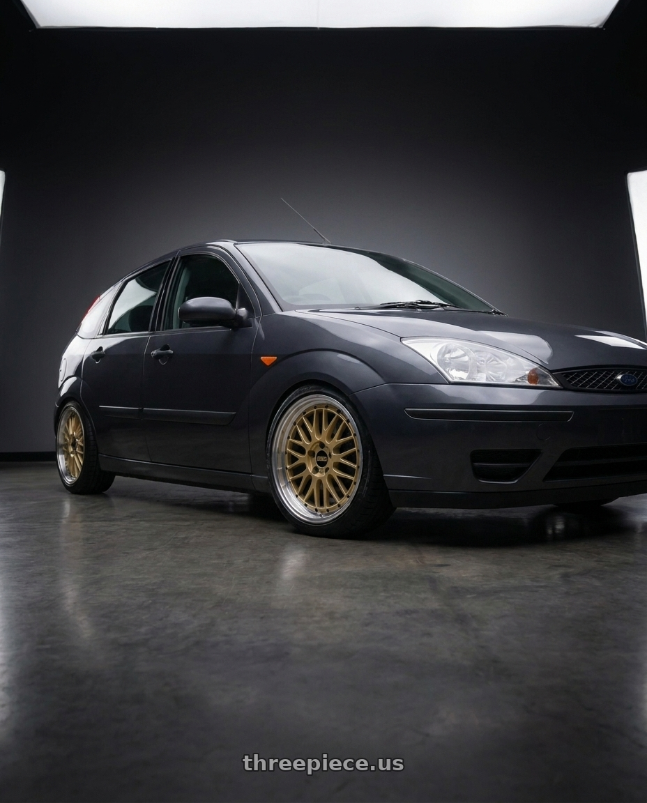 2004 ford focus hatchback with BBS LM 5x114.3 17x7.5+38 Gold wheels