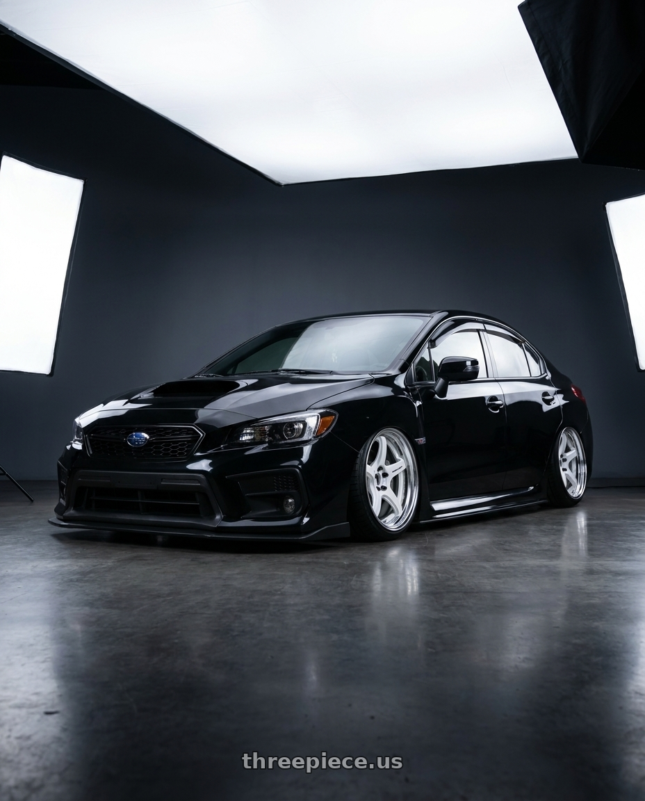 2018 Subaru wrx limited black with Work T5R 2P 5x114.3 18x10.0 +0 WHITE wheels