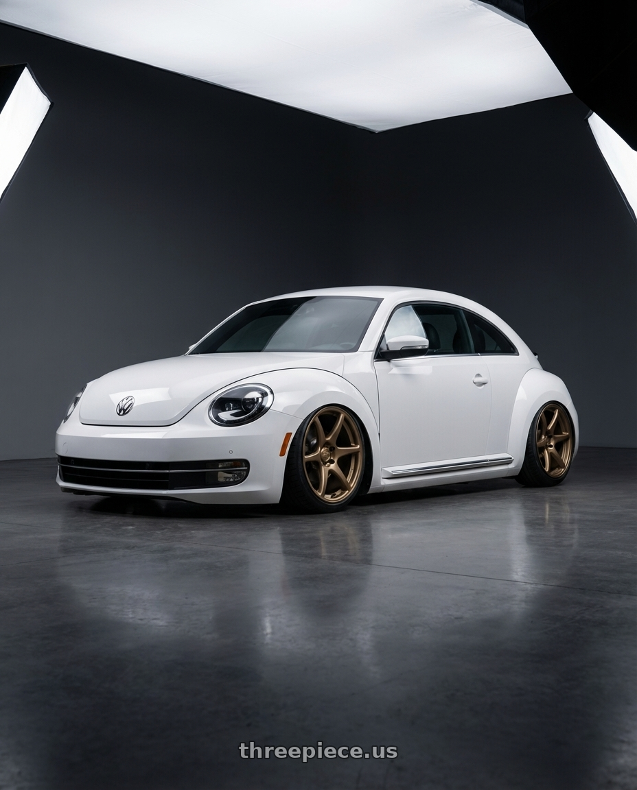 2016 Volkswagen Beetle Turbo with Kansei K11B Tandem 5X112 19x10.5 22 Bronze wheels