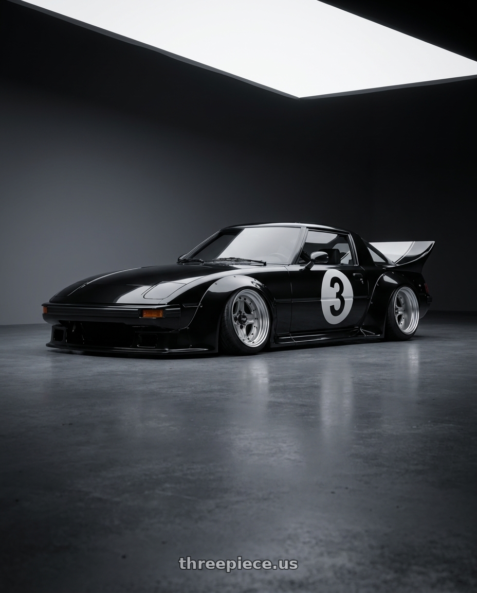 1983 Mazda rx7 with Work Equip 40 4x100 15x6 -3 a disk Brut Silver wheels