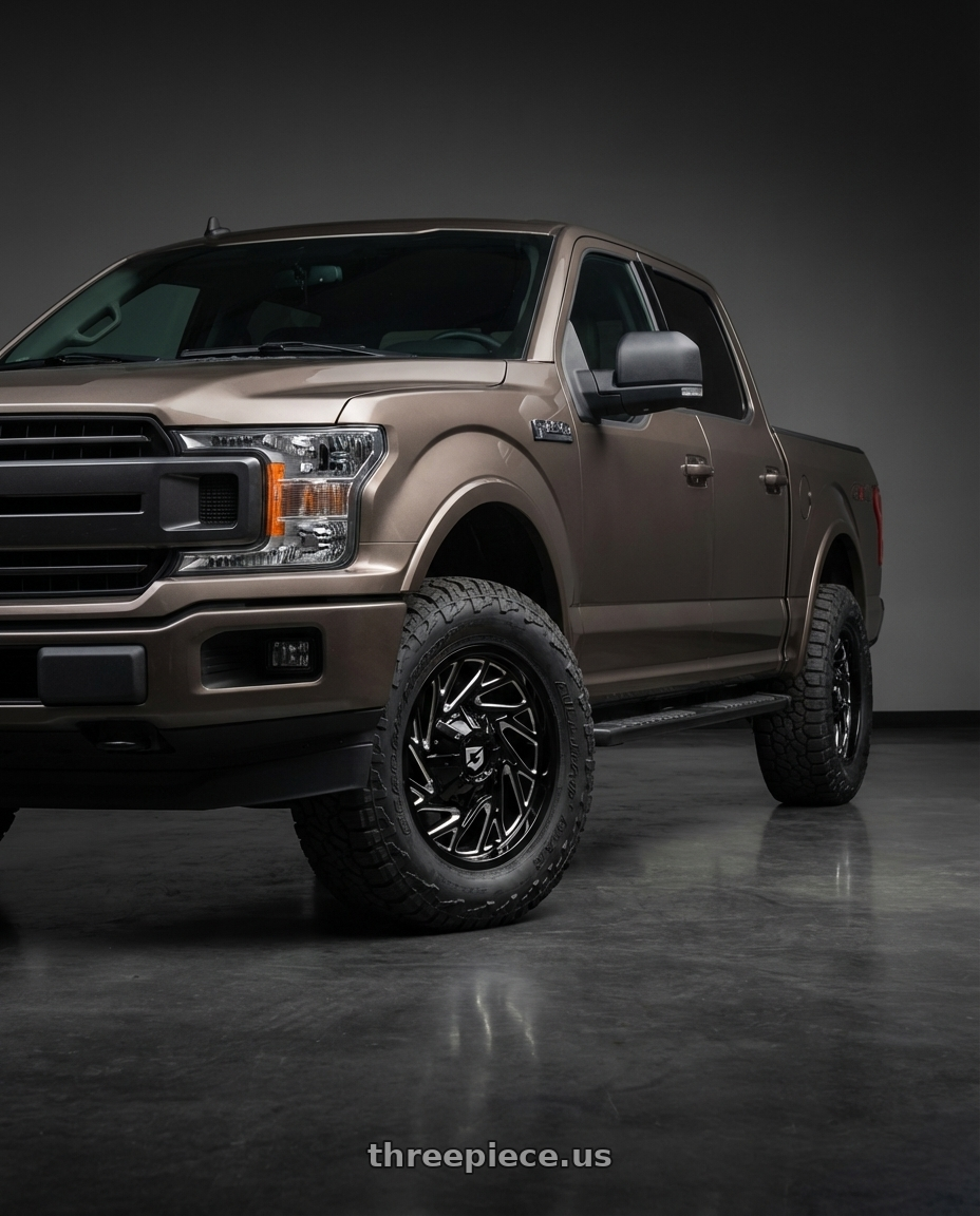 2019 Ford F-150 with Gear Off Road 769BM 6X135/6x139.7 20x9 +18 Gloss Black Milled wheels