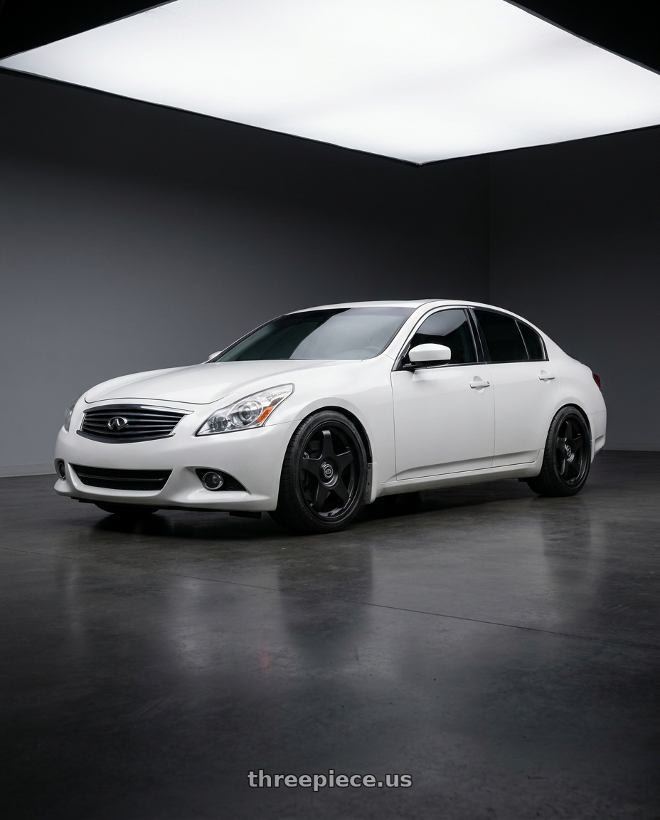 2014 Infiniti G37 Coupe with fifteen52 CHICANE 5x114.3 / 5x120 19x8.5 +35 ASPHALT BLACK (SATIN BLACK) wheels