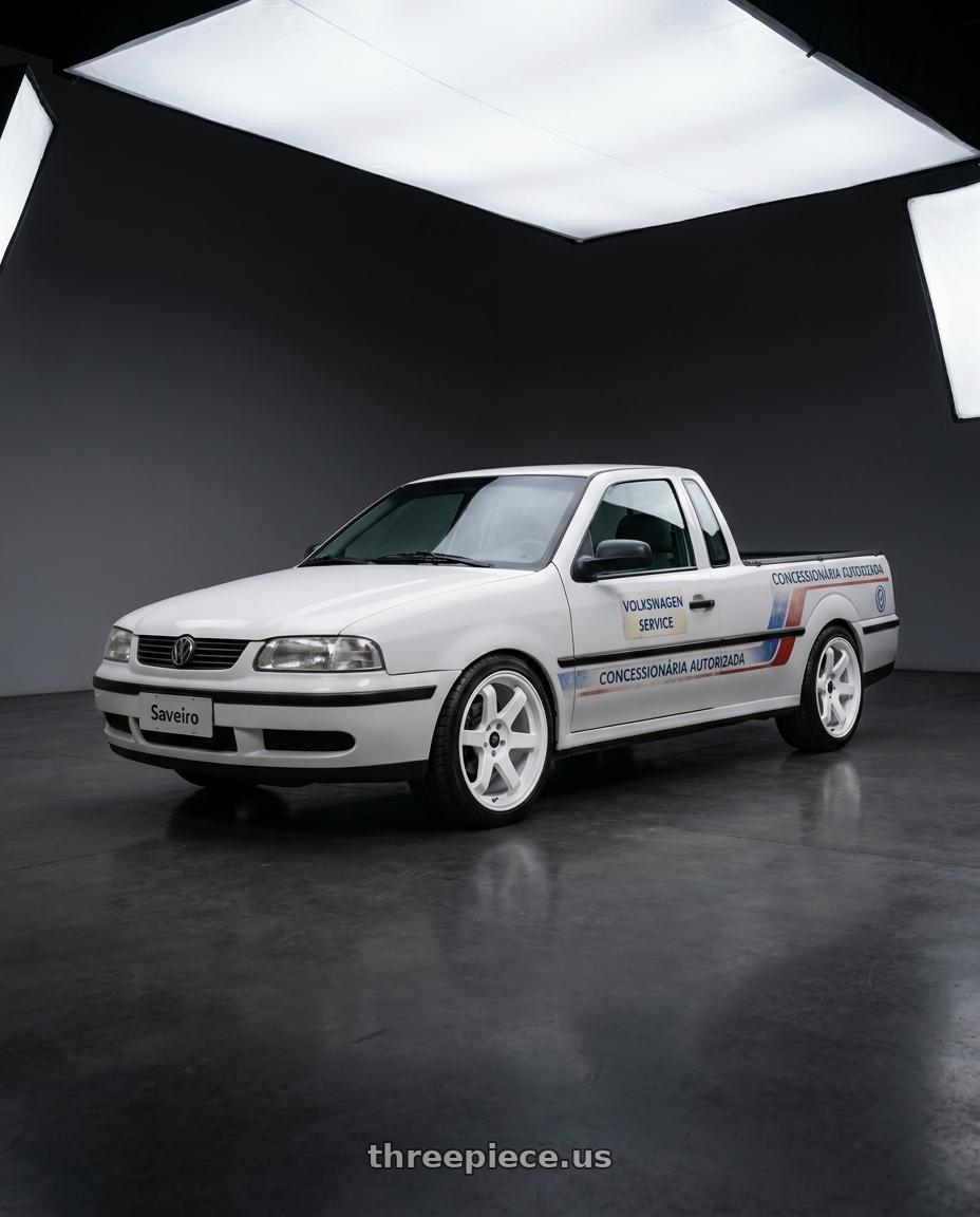 1999 Volkswagen Saveiro Adesivada with MST Wheels MT01 5x114.3 18x8.5 +35 Glossy White wheels