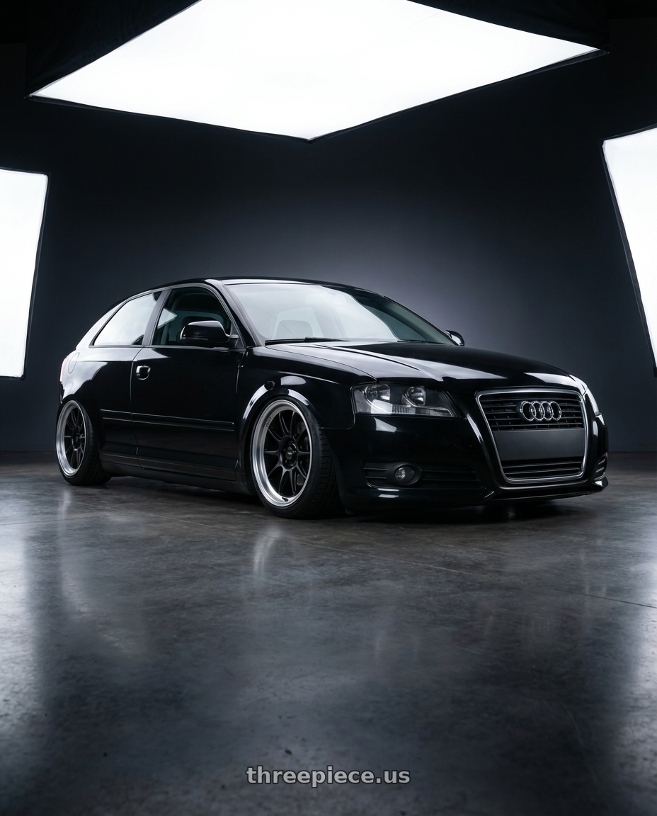 2012 Audi A3 8P with Konig Countergram 5x112 19x9.5+30 Matte Black / Matte Machined Lip wheels