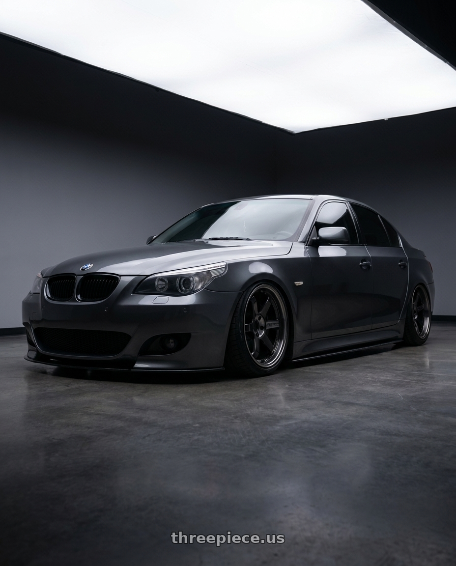 2007 bmw 535i with Volk Racing TE37SL 5x114.3 19x10.5+12 Pressed Double Black wheels