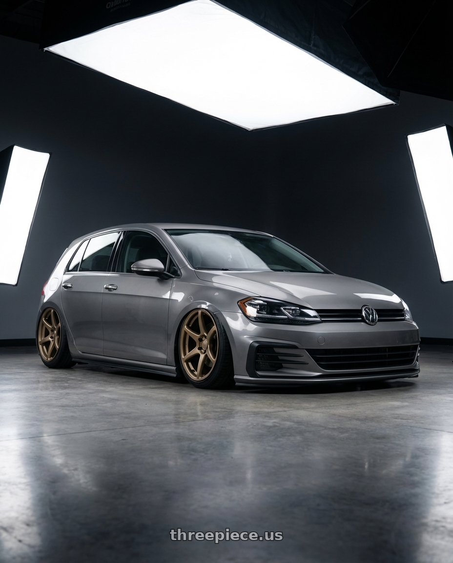 2019 Volkswagen GTI MK7 with Kansei K11B Tandem 5X112 19x10.5 22 Bronze wheels