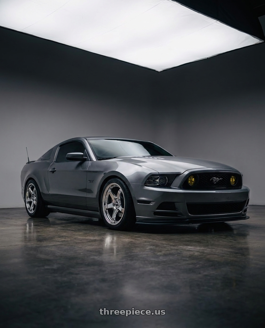 2014 ford Mustang with ESR Wheels APX6 5x114.3 19x9.5 +35 Vacuum Chrome wheels