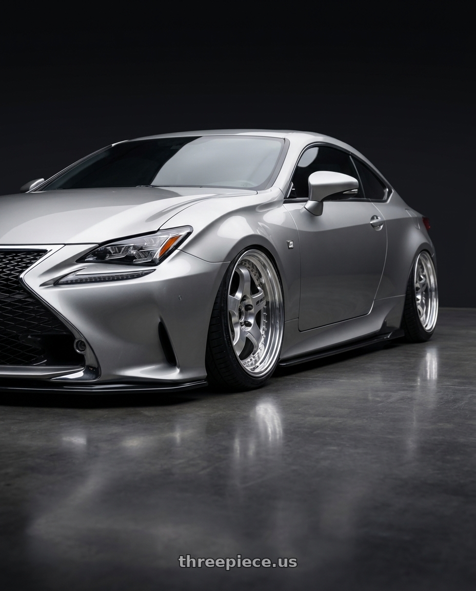 2017 Lexus RC 200t atomic silver with Work Meister S1 3P 5x114.3 18x9.5+54 A Disk Bright Buff Finish wheels