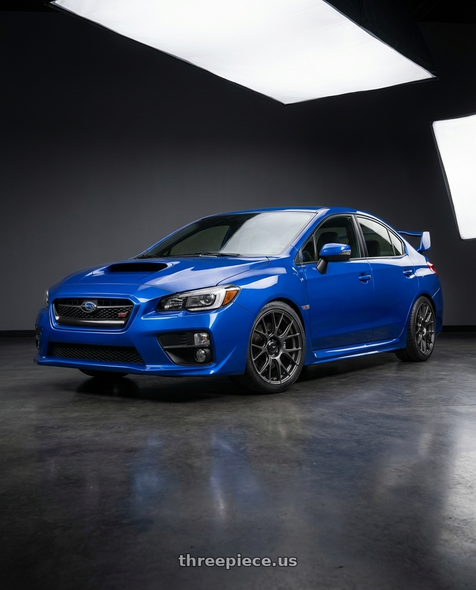 2018 Subaru WRX STI with Konig Ampliform 5x114.3 18x8.5+45 Dark Metallic Graphite wheels