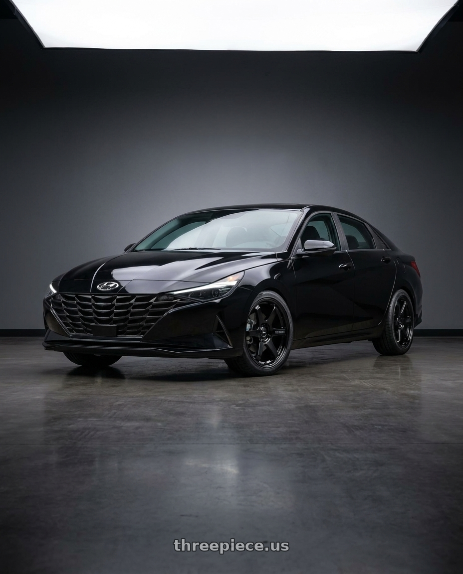 2021 Hyundai Elantra Limited with Enkei T6R 5x114.3 18x8+40 Gloss Black wheels