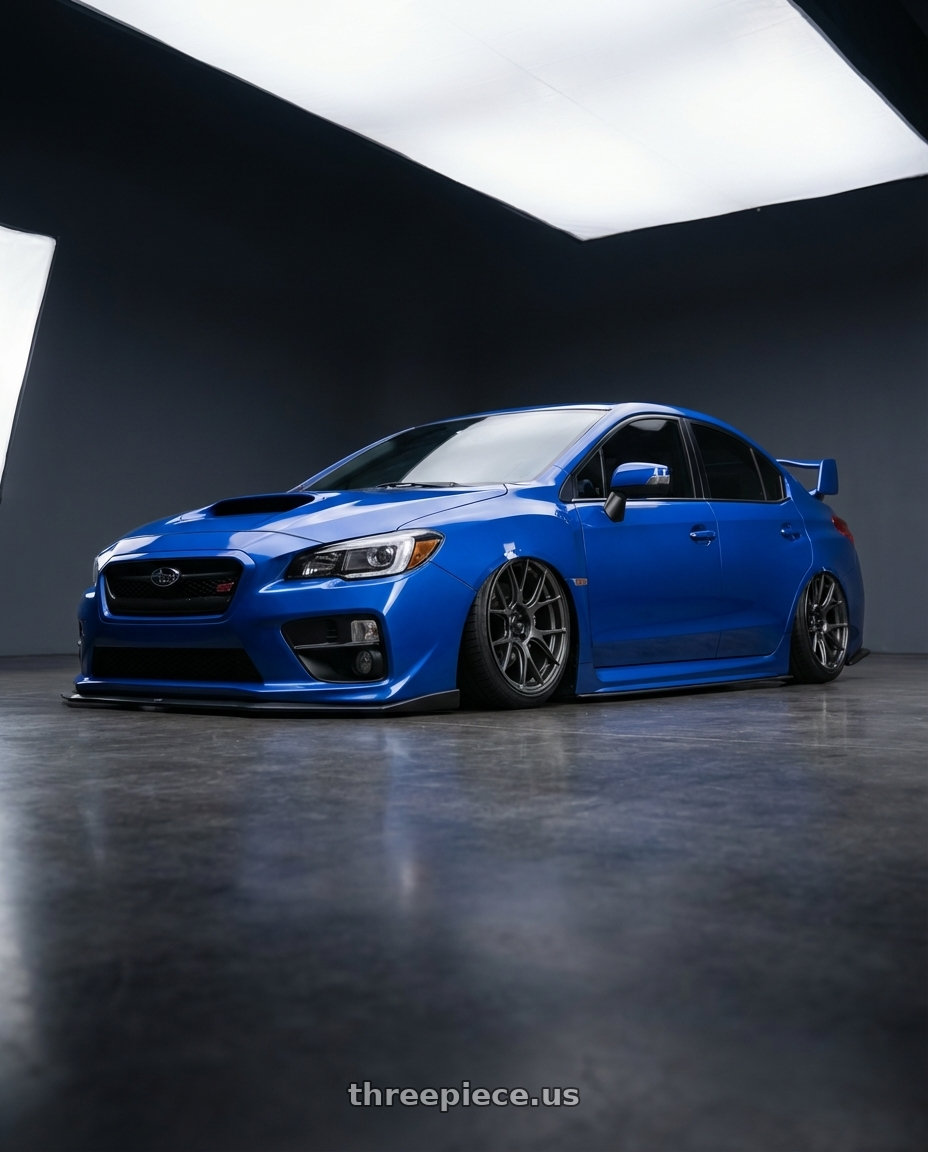 2018 Subaru WRX STI with Konig Ampliform 5x114.3 18x9.5+25 Dark Metallic Graphite wheels