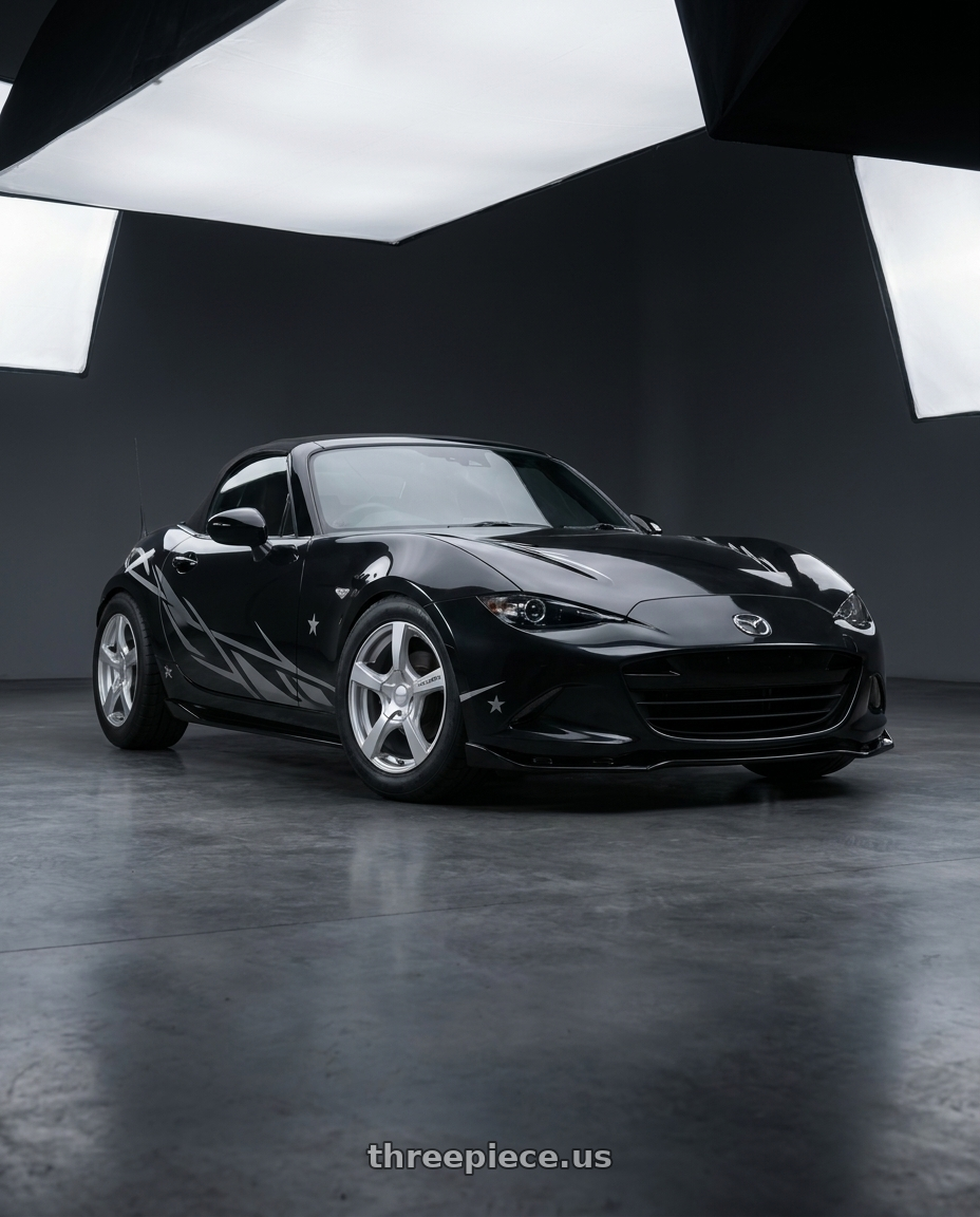 2025 Mazda Soft top Nd3 with TOUREN TR9 3190 4x100/4x114.3 16x7 +42 GLOSS HYPER SILVER wheels