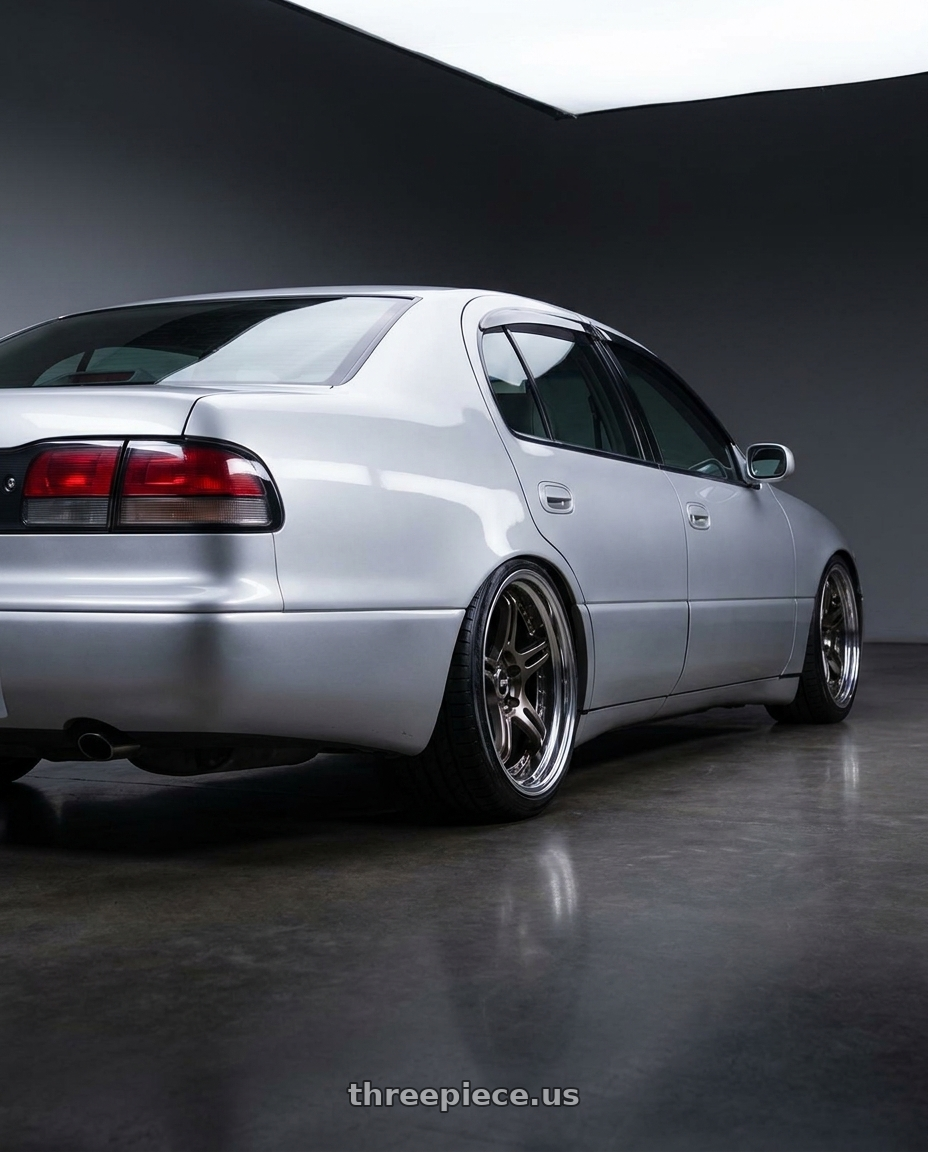 1995 lexus gs300 with SSR Professor SPX STD 5x114.3 18X9.5+22 MD Disk High Metal Bronze wheels rear three quarter view square tires
