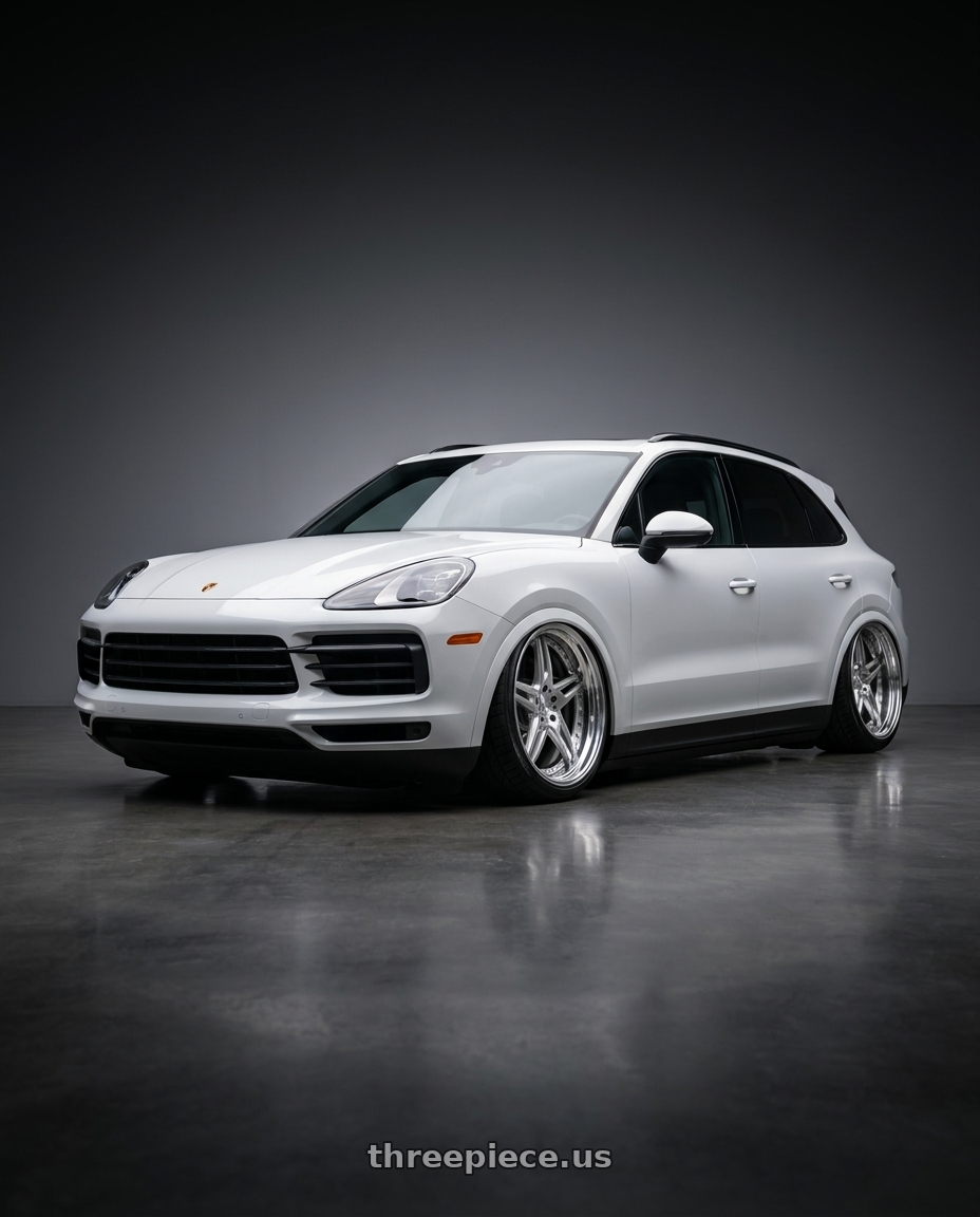 2019 porsche cayenne with DURANDAL DD5.2 SILVER POLISHED 5x100 19x10.5 +84MM wheels