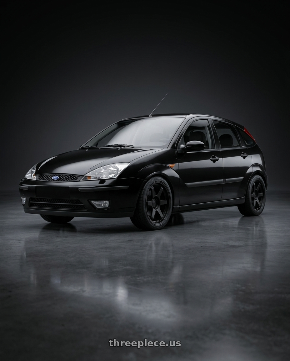 2004 ford focus hatchback with 9six9 SIX-1 5x114.3 17X8 +35 Matte Black wheels