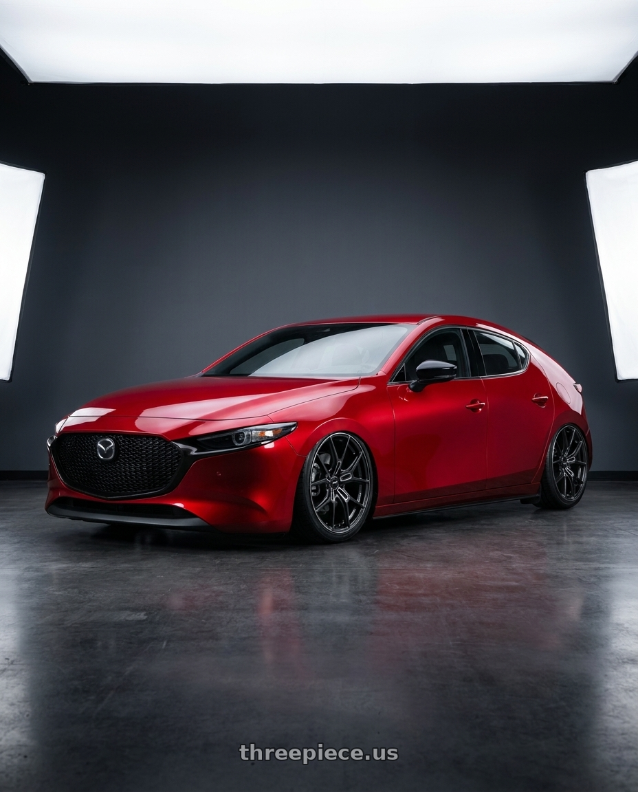 2026 mazda 3 homura with Gram Lights 57FXZ 5x114.3 18x9.5 +22 SUPER DARK GUNMETAL & MACHINING RIM EDGE DC wheels