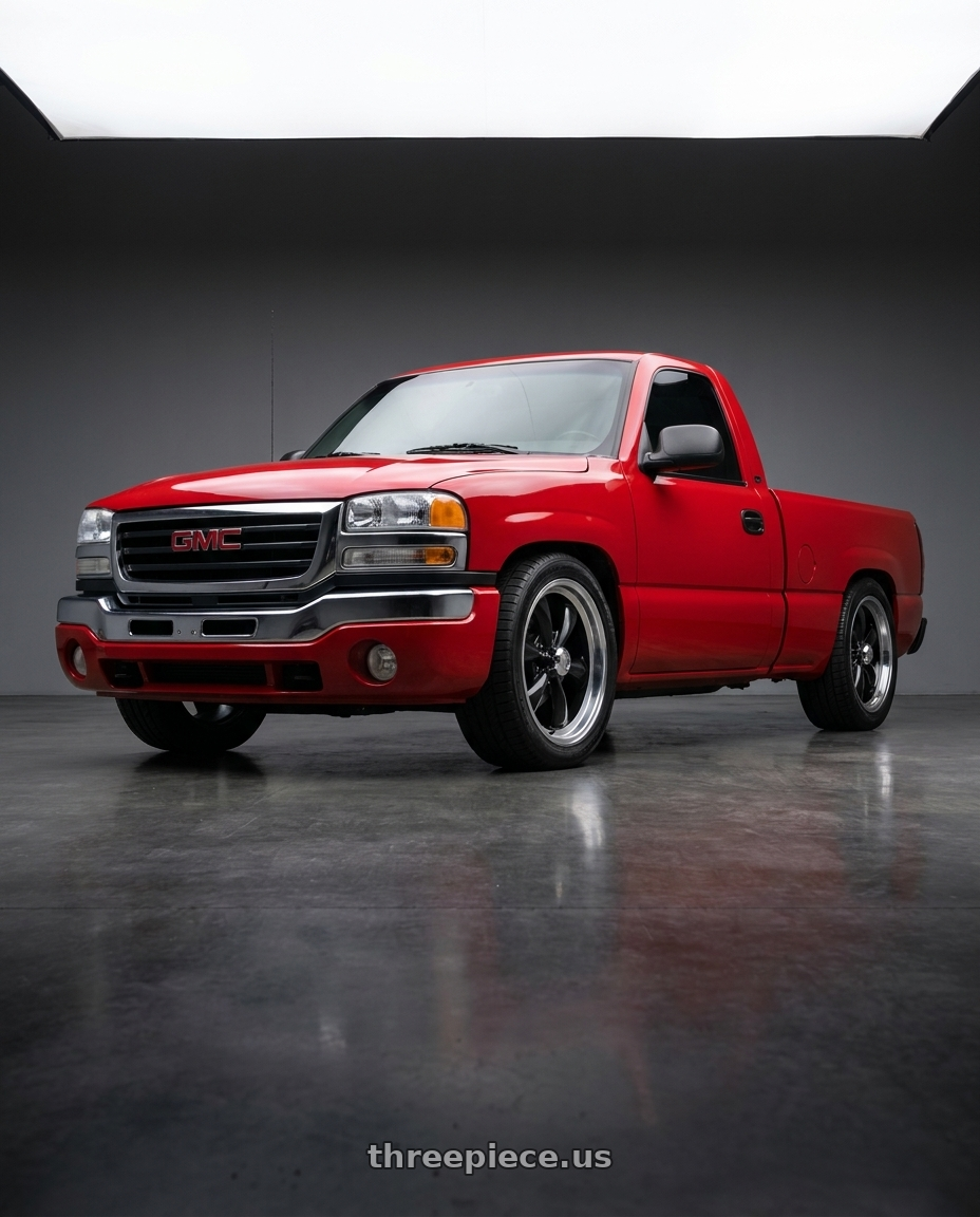 2004 gmc sierra 1500 fire with Vision American-Muscle 141H 6x139.7 17x8+19 Gloss Black Machined Lip wheels