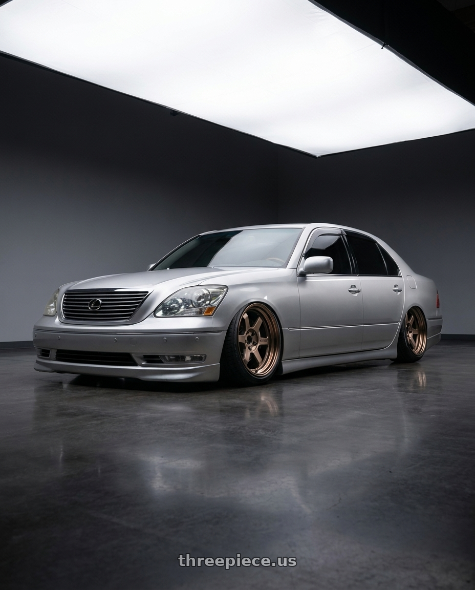 2006 lexus ls430 with Volk Racing TE37V SPEC-SR 5x114.3 18x10.5-25 Shining Bronze Metal / FDMC wheels