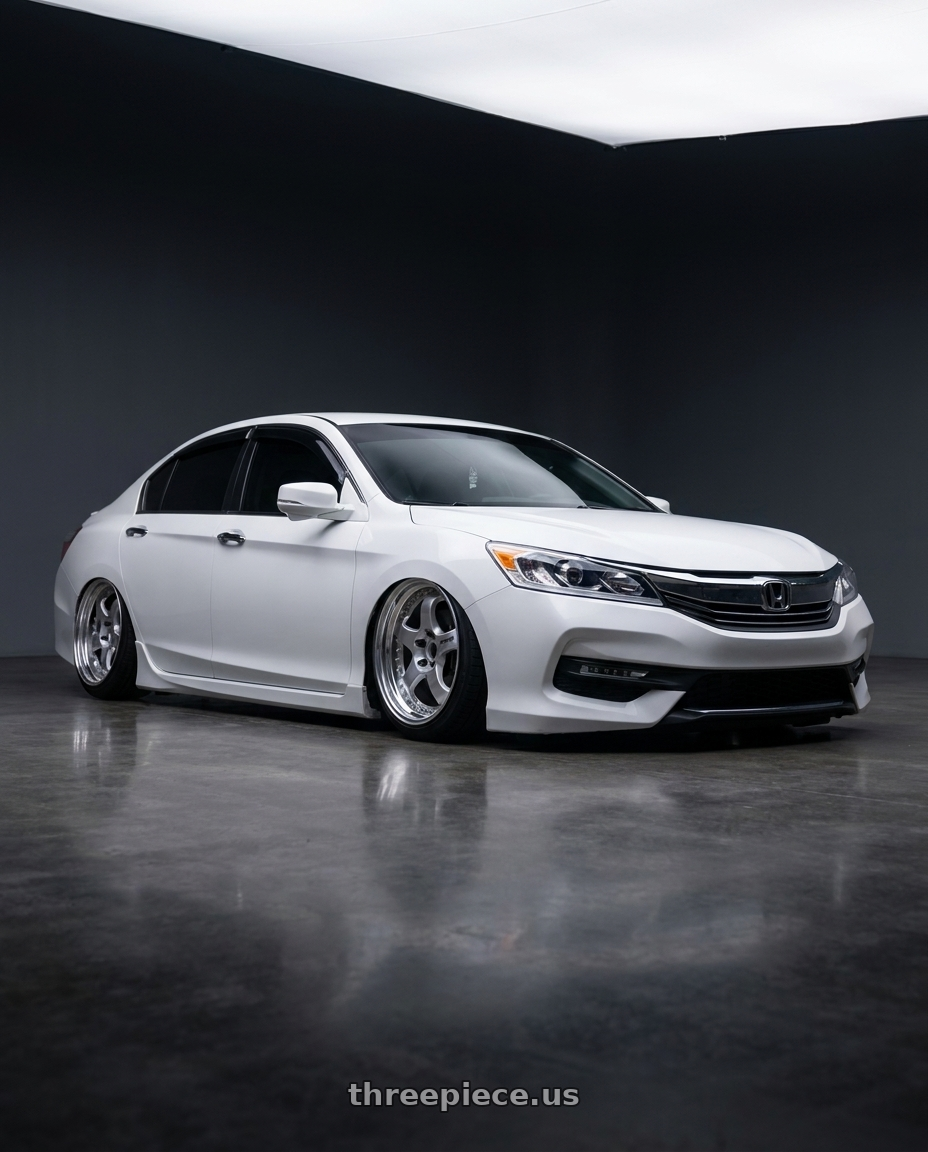 2016 honda accord with Work Meister S1 3P 4x100 17x8.5+29 W Disk Silver wheels