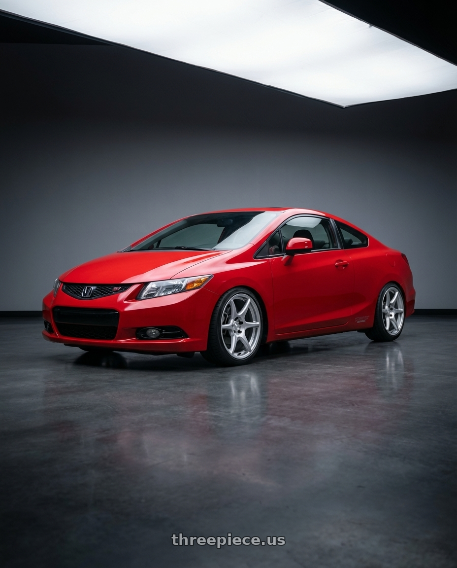 2011 Honda Civic Si with Kansei K11S Tandem 5x114.3 17x9 35 Hyper Silver wheels