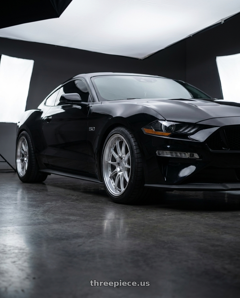 2021 Mustang gt fastback with Aodhan DS07 5x114.3 19x9.5 +30 Silver w/Machined Face wheels