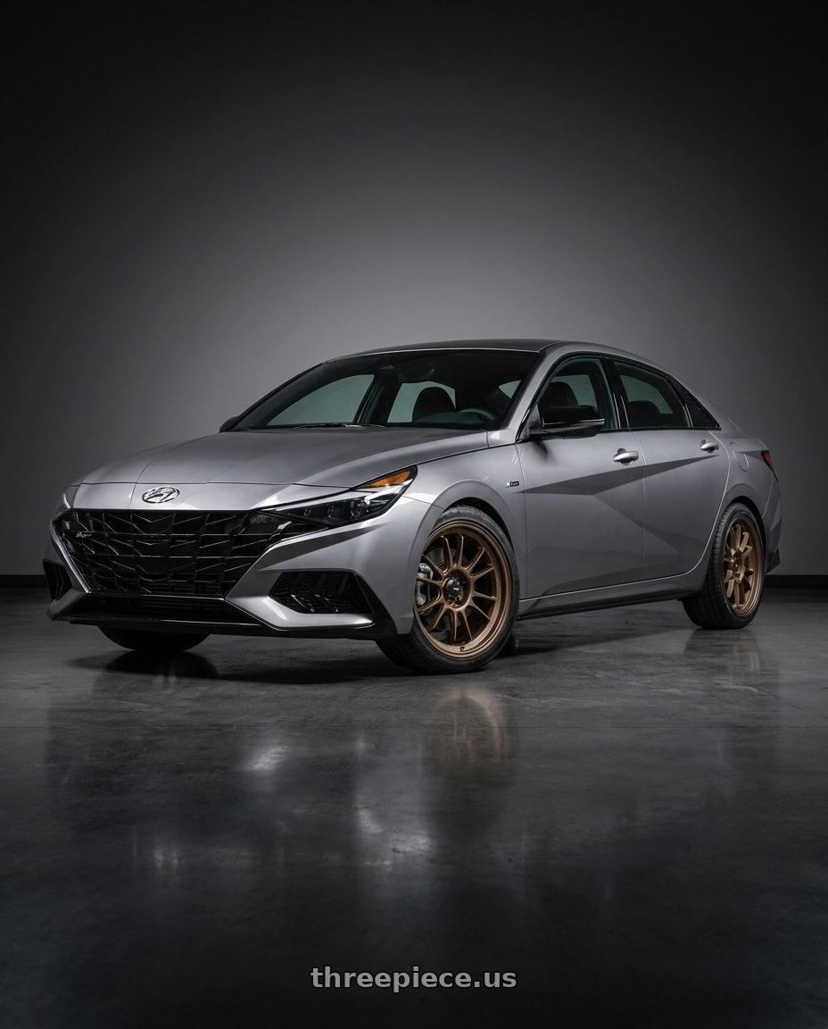 2023 Hyundai Elantra n line with Konig Hypergram 5x114.3 18x8.5+45 Race Bronze wheels
