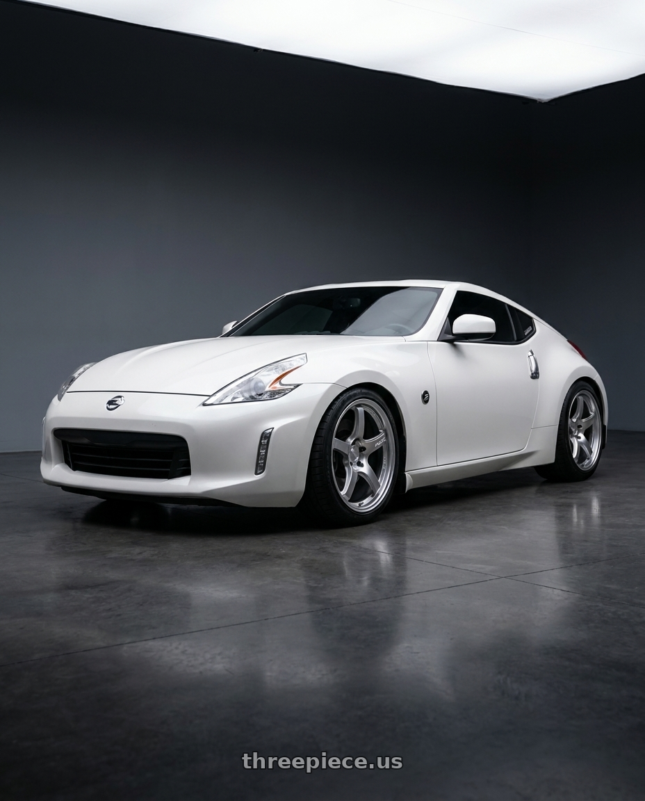 2017 Nissan 370Z with Gram Lights 57CR 5x114.3 19x9.5 +25 GRACE SILVER wheels