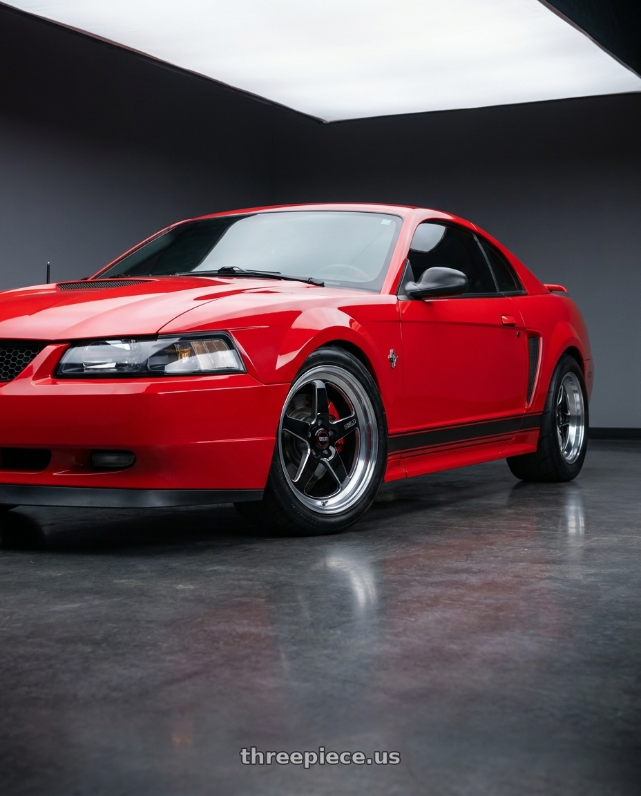 2001 ford mustang v6 with WELD Street Performance Ventura Drag 5x114.3 15x10 +50 Gloss Black/Milled Diamond Cut Lip wheels
