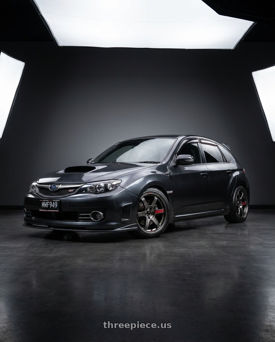 2010 SUBARU WRX STI 10 with Volk Racing TE37 Saga SL 5x100 18x8.5+45 Pressed Graphite wheels