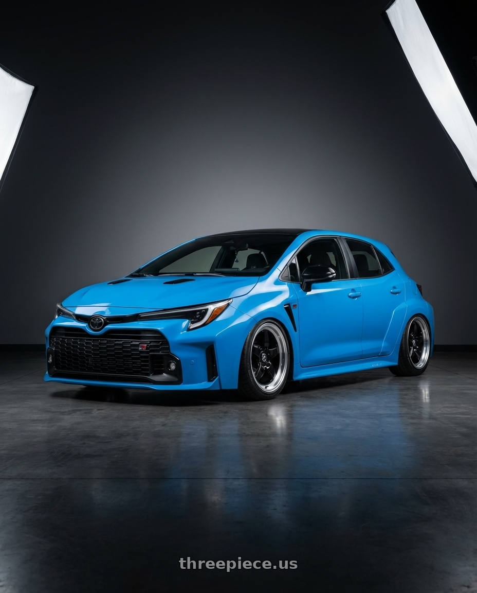 2024 Toyota GR Corolla with Forgestar D5 Drag 5x114.3 18x10 +22 Gloss Black Machined wheels