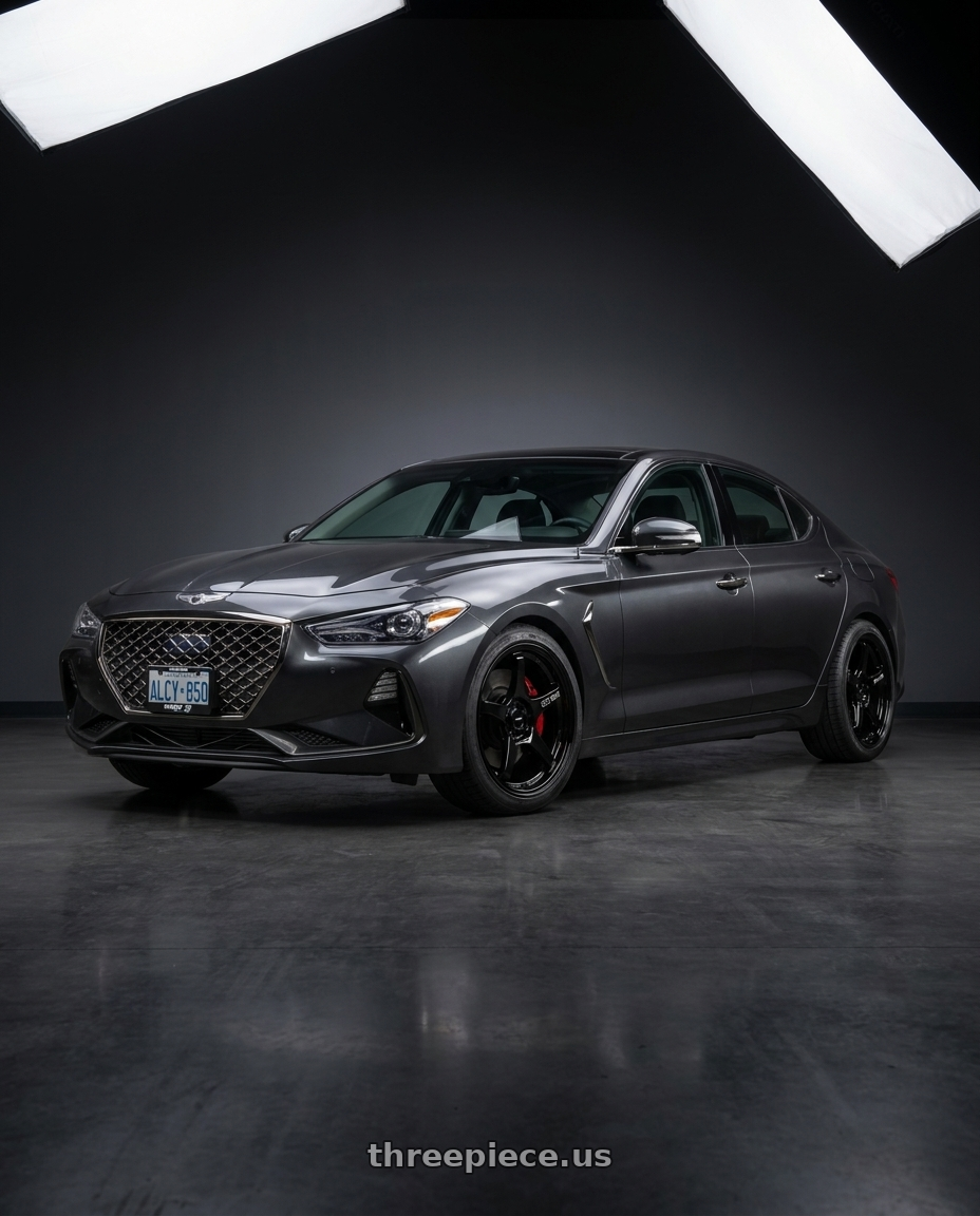 2019 Genesis G70 with Enkei TS-5 5x114.3 17x8+40 Gloss Black wheels