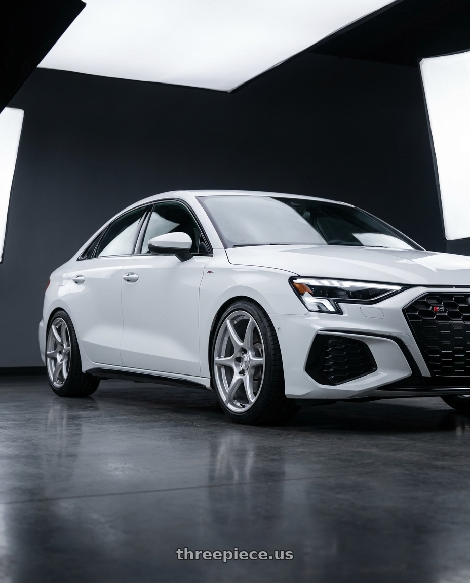 2024 Audi S3 8Y with Kansei K11S Tandem 5X112 19x9.5 22 Hyper Silver wheels