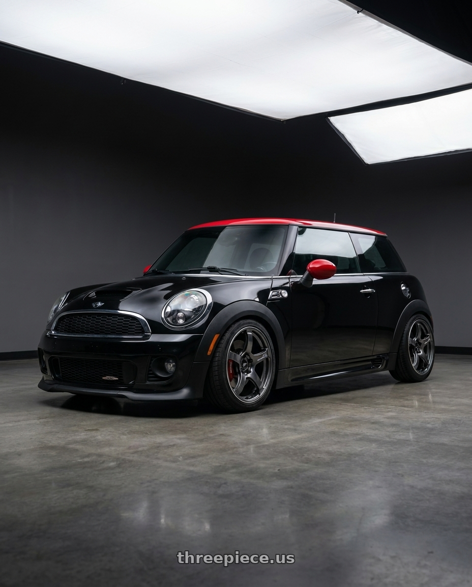 2013 Mini Cooper John Cooper Works with Advan Racing TC4 4x98 17x7.5 +35 RACING GUNMETALLIC & RING wheels