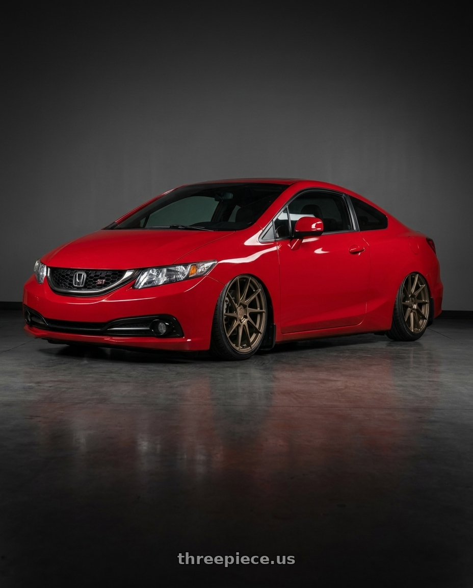 2014 Honda Civic Si Coupe with Aodhan AH09 5x114.3 18x9.5 +35 Matte Bronze wheels