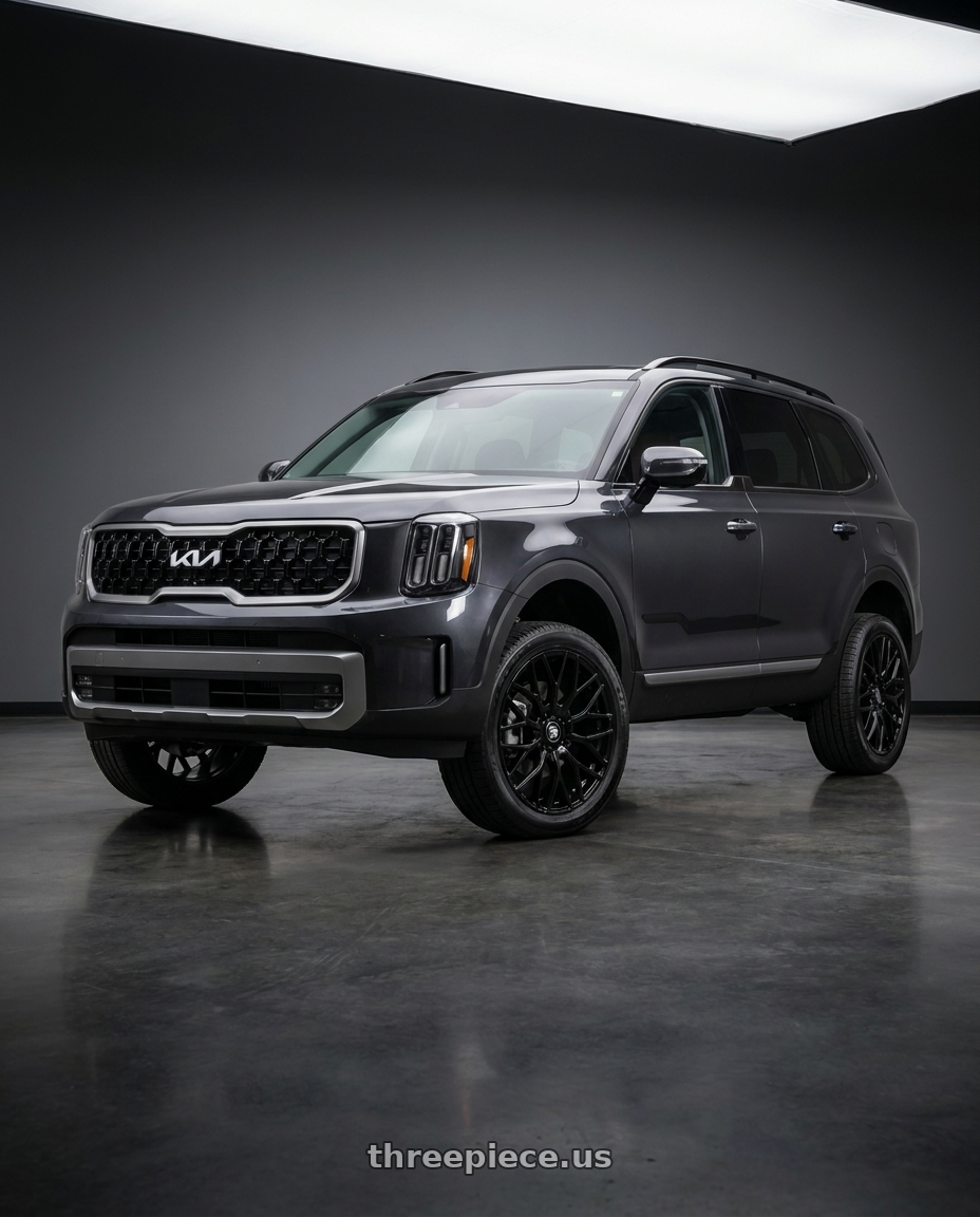 2025 Kia telluride with TOUREN TR76 3276 5x120 20x8.5 +35 GLOSS BLACK wheels