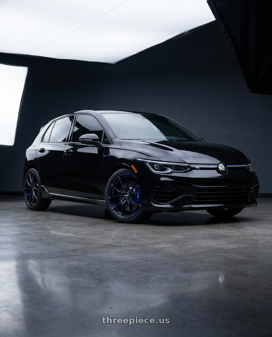2026 VW GOLF R with Volk Racing G025 DB/C 5x112 18x8.5 +42 DARK BLUE / DC wheels