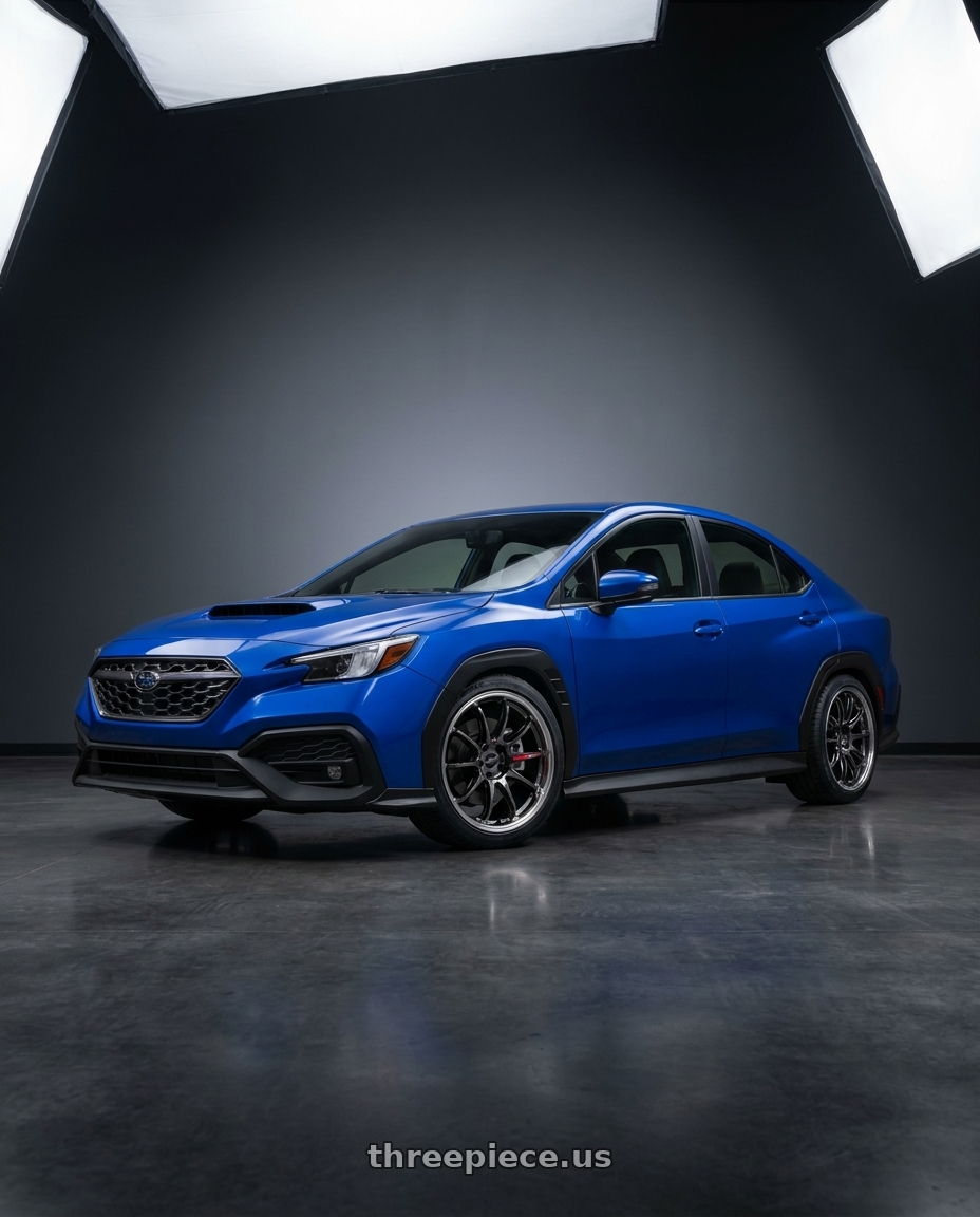 2024 Subaru WRX TR with Work Emotion Zr10 5x100 18x9.5 +12 Glim Black Diamond Rim cut wheels