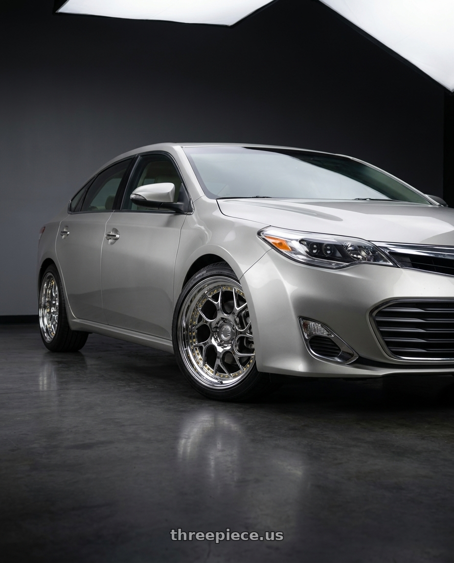 2013 toyota avalon with Aodhan DS01 5x114.3 18x8.5+35 Vacuum Chrome W/ Gold Rivets wheels