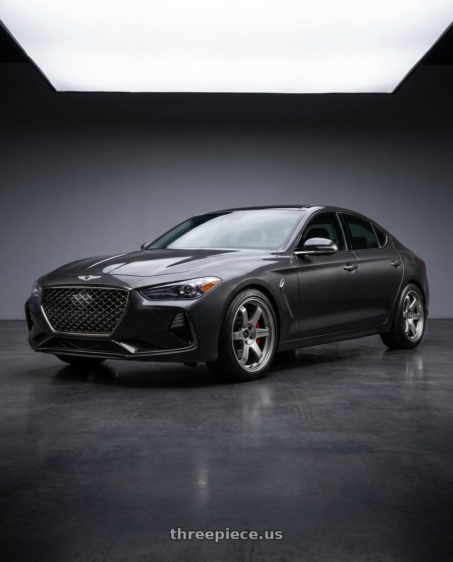 2019 Genesis G70 with Volk Racing TE37 ULTRA LARGE PCD 6x139.7 20x9.5+0 Diamond Silver wheels