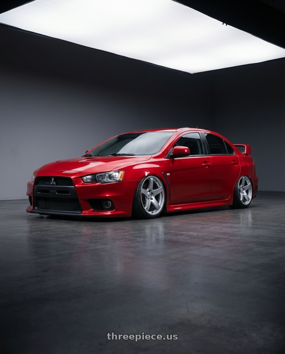 2012 Mitsubishi Lancer Evo X with Ssr Gtv01 5x114.3 18x10.5+15  GLARE SILVER wheels