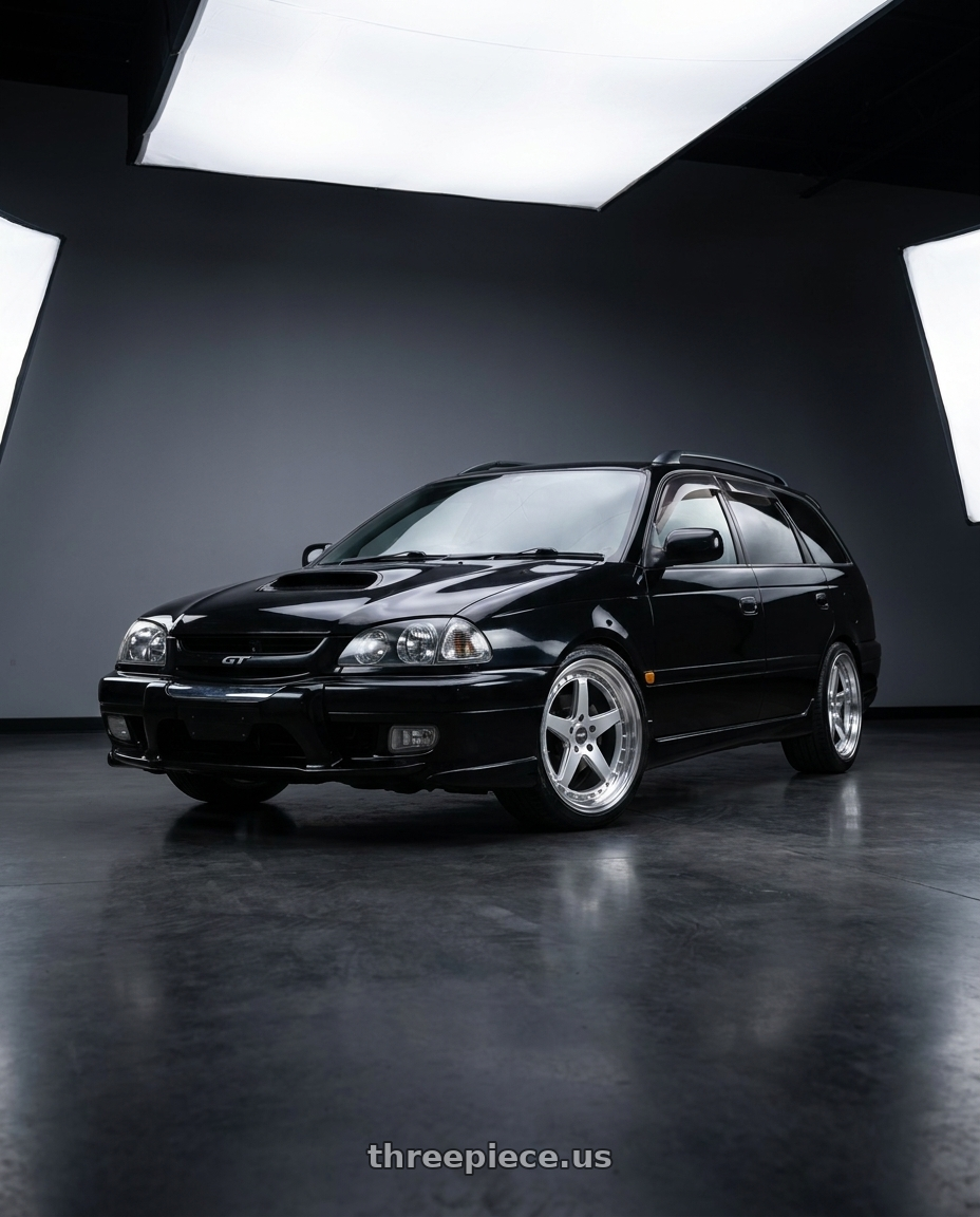 1997 Toyota Caldina with ESR Wheels CS SERIES CS5 5x100 18x8.5 +30 Hyper Silver wheels