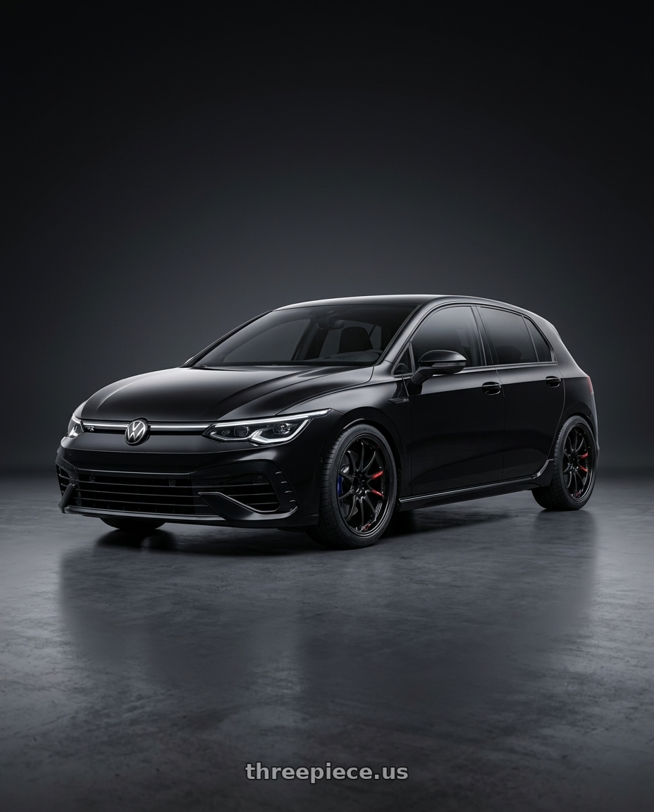 2024 VW golf 8R with Volk Racing CE28 Club Racer II 5x112 18x8.5+44 Black Edition wheels