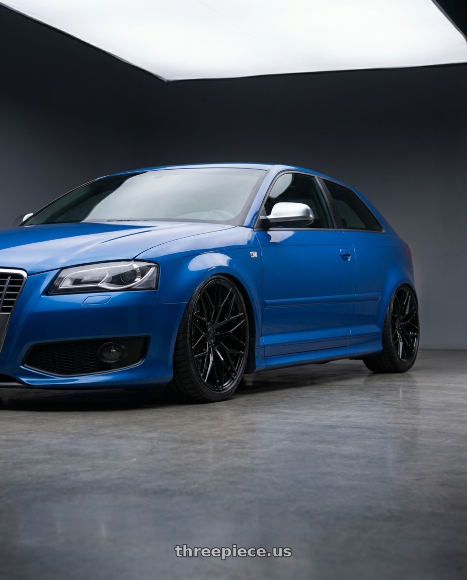 2019 Audi S3 8V with Avant Garde Wheels M520R 5X112 19x8.5 +35 Gloss Black wheels