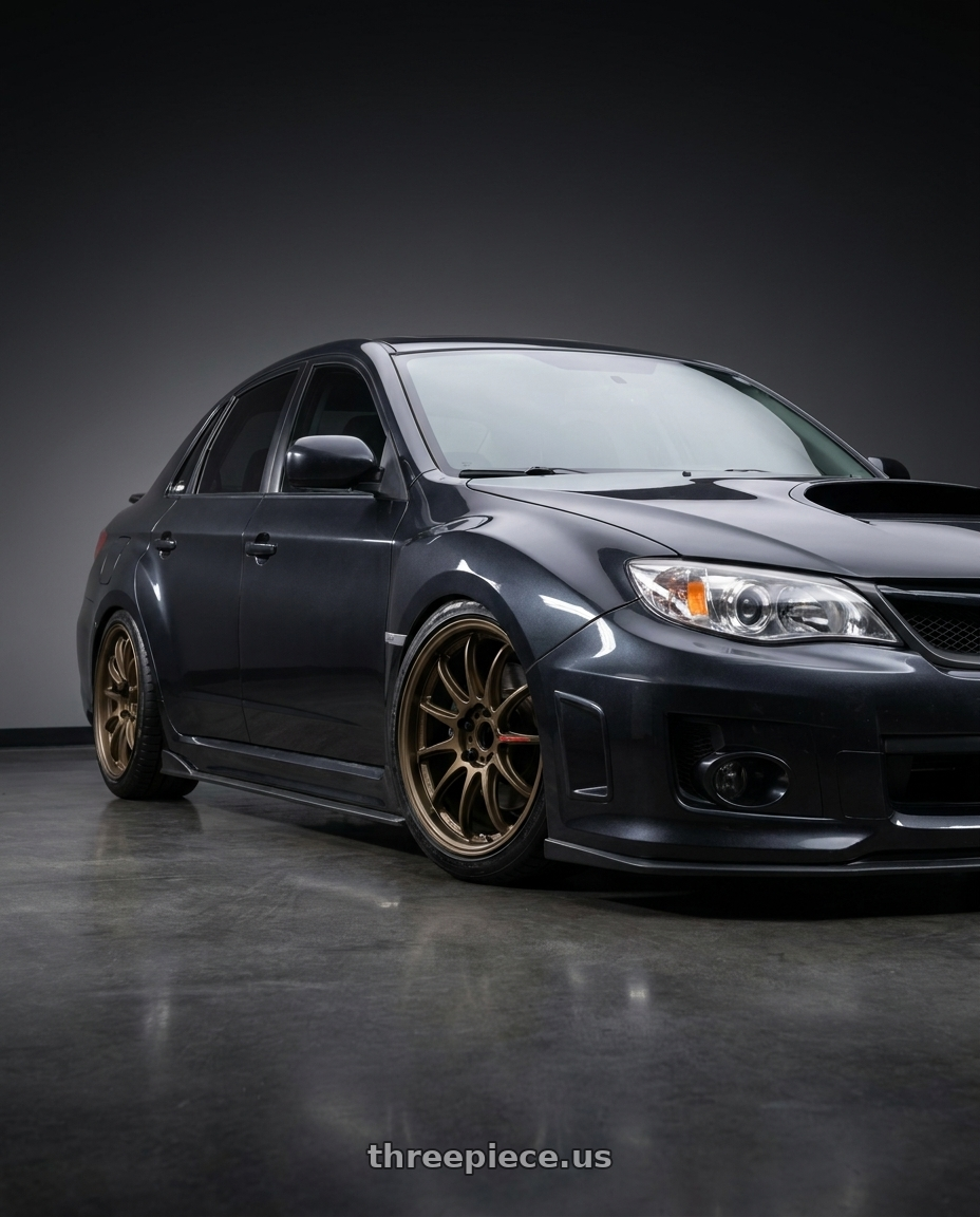2011 Subaru WRX with Work Zr10 2P 5x114.3 18x8.5 +45 Matte Bronze wheels