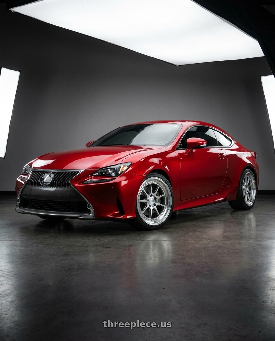 2015 lexus rc350 base red with Aodhan DS-X 5x114.3 19x8.5 +35 Silver w/Machined Face wheels